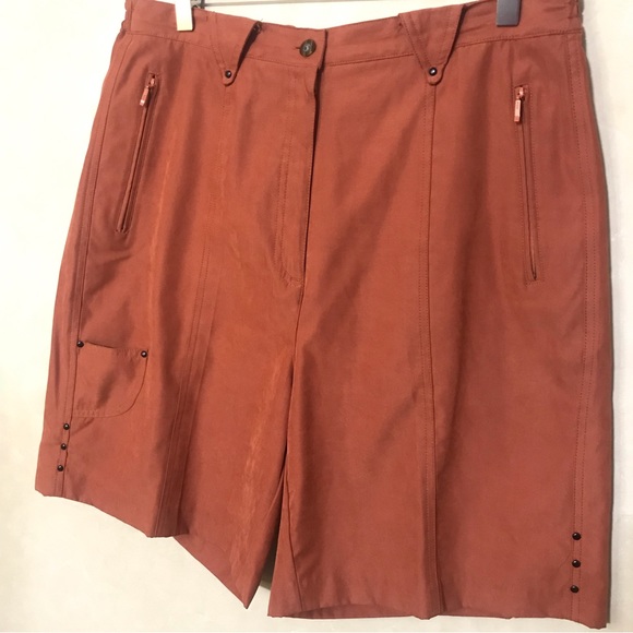 SALE ✨ Jamie Sadock Womens Size 14 Rustic Orange Solid Golf Shorts - Picture 2 of 10